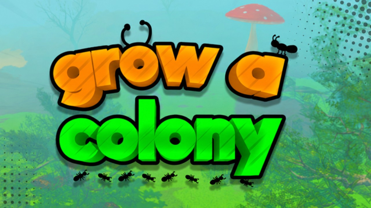 Grow A Colony Roblox gameplay showing the ant colony nest and queen command view